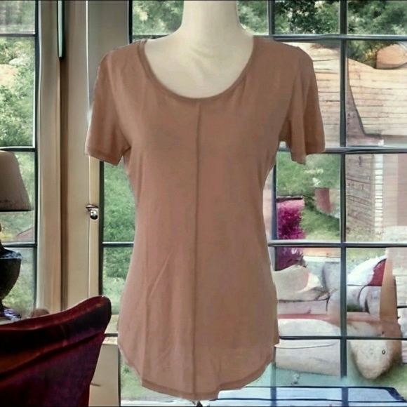 Adriano Goldschmied Blush Short-Sleeve Scoop Neck Cashmere Blend T-shirt-Size XS - Picture 6 of 11